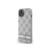   DKNY leather checkered pattern and stripe - iPhone 14 tok - bézs
