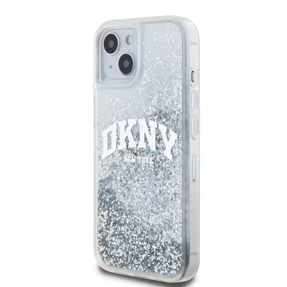 DKNY liquid glitter arch logo - iPhone 14 tok - átlátszó