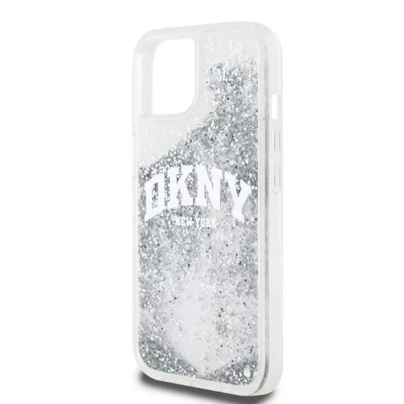 DKNY liquid glitter arch logo - iPhone 14 tok - átlátszó