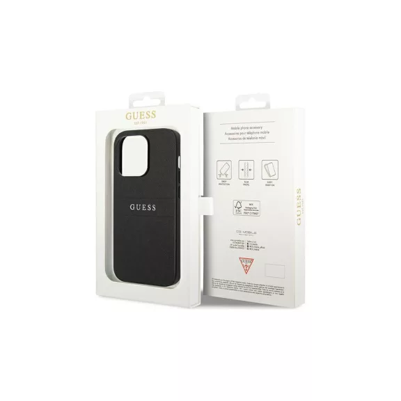 Guess saffiano - iPhone 14 Pro tok - fekete