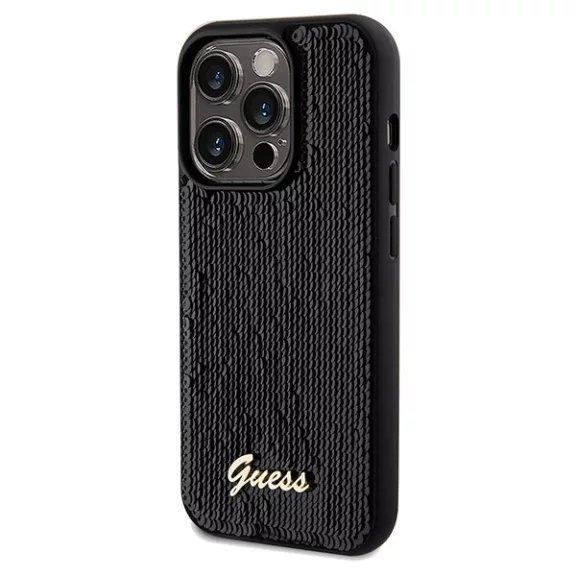 Guess sequin script - iPhone 14 Pro tok - fekete