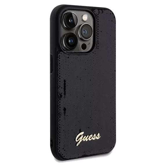 Guess sequin script - iPhone 14 Pro tok - fekete
