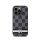 DKNY leather checkered pattern and stripe - iPhone 14 Pro tok - fekete 