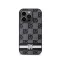 DKNY leather checkered pattern and stripe - iPhone 14 Pro tok - fekete 