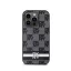 DKNY leather checkered pattern and stripe - iPhone 14 Pro tok - fekete 