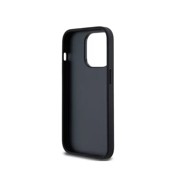DKNY leather checkered pattern and stripe - iPhone 14 Pro tok - fekete 
