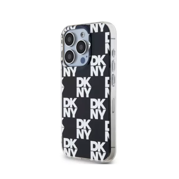 DKNY checkered pattern - iPhone 14 Pro tok - fekete