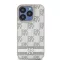 DKNY leather checkered pattern and stripe - iPhone 14 Pro tok - bézs 