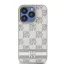 DKNY leather checkered pattern and stripe - iPhone 14 Pro tok - bézs 