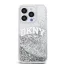 DKNY liquid glitter arch logo - iPhone 14 Pro tok - Átlátszó