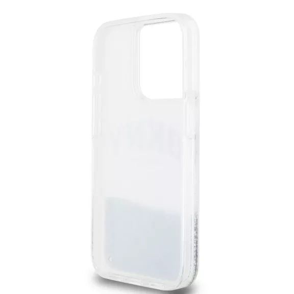 DKNY liquid glitter arch logo - iPhone 14 Pro tok - Átlátszó