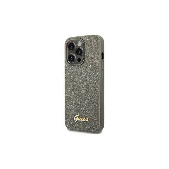 Guess glitter script - iPhone 14 Pro tok - khaki zöld