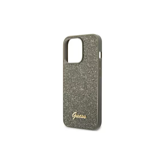 Guess glitter script - iPhone 14 Pro tok - khaki zöld