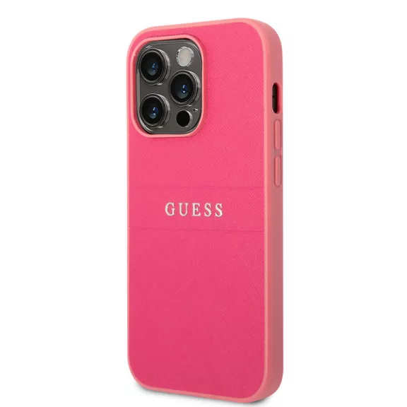 Guess saffiano - iPhone 14 Pro tok - fukszia