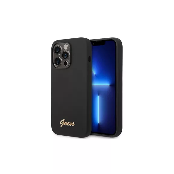 Guess metal logo - iPhone 14 Pro tok - fekete