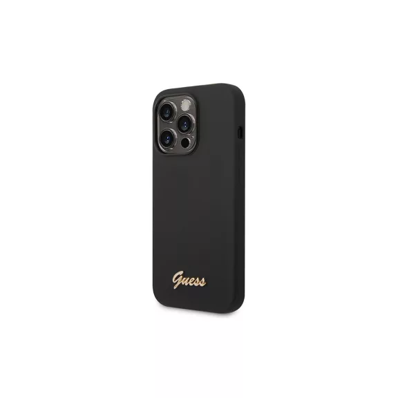 Guess metal logo - iPhone 14 Pro tok - fekete