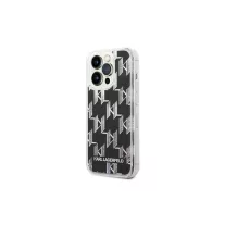   Karl Lagerfeld liquid glitter monogram - iPhone 14 Pro tok - fekete