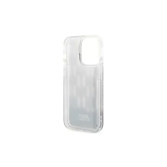 Karl Lagerfeld liquid glitter monogram - iPhone 14 Pro tok - fekete