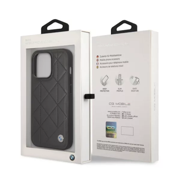 BMW Quilted - iPhone 14 Pro tok - fekete