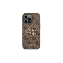 Guess 4G big metal logo - iPhone 14 Pro tok - barna