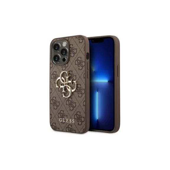 Guess 4G big metal logo - iPhone 14 Pro tok - barna