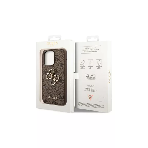 Guess 4G big metal logo - iPhone 14 Pro tok - barna