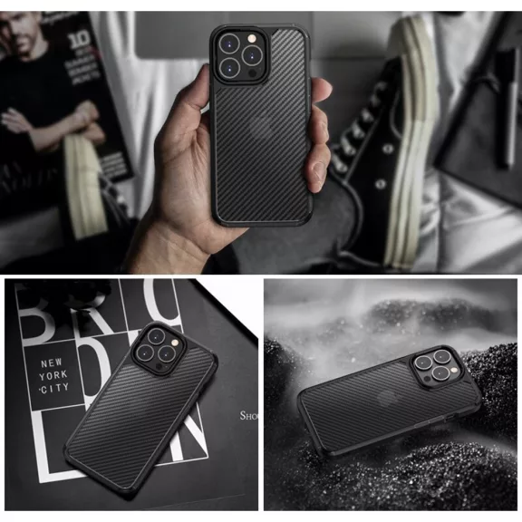 Techsuit Carbonfuse - iPhone 14 Pro tok - fekete
