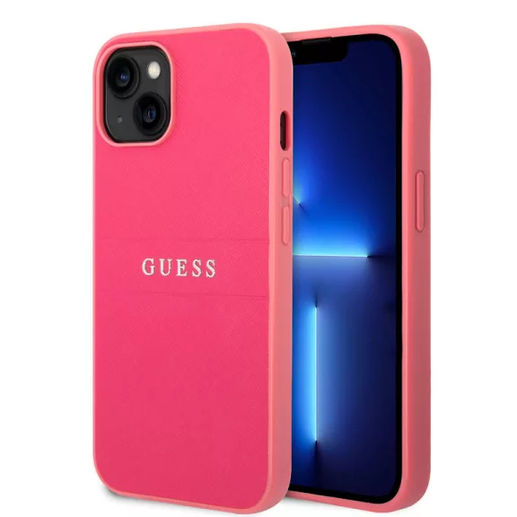 Guess saffiano - iPhone 14 Plus tok - fukszia