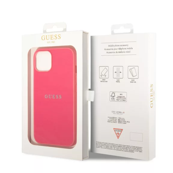 Guess saffiano - iPhone 14 Plus tok - fukszia