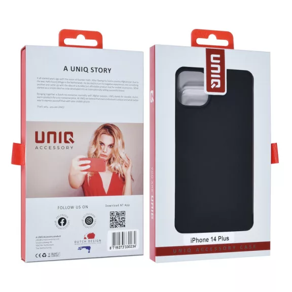 UNIQ szilikon - iPhone 14 Plus tok - fekete