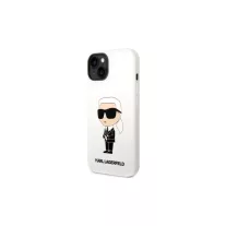 Karl Lagerfeld ikonik szilikon - iPhone 14 Plus tok - fehér
