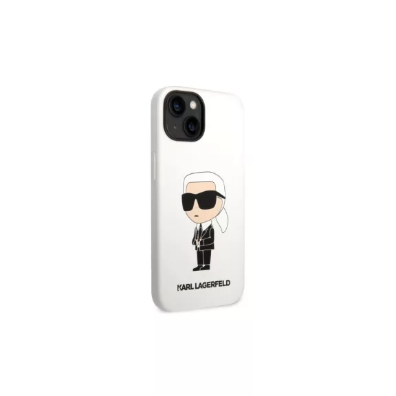 Karl Lagerfeld ikonik szilikon - iPhone 14 Plus tok - fehér