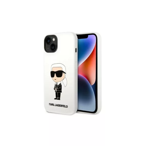Karl Lagerfeld ikonik szilikon - iPhone 14 Plus tok - fehér