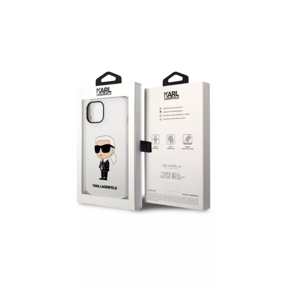Karl Lagerfeld ikonik szilikon - iPhone 14 Plus tok - fehér