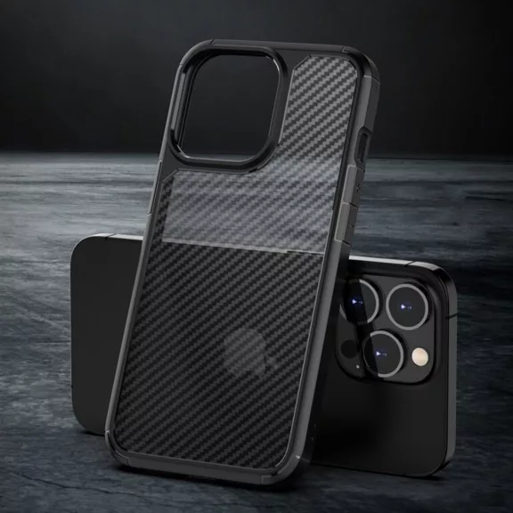 Techsuit Carbonfuse - iPhone 14 Pro Max tok - fekete
