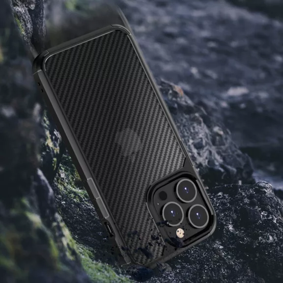 Techsuit Carbonfuse - iPhone 14 Pro Max tok - fekete