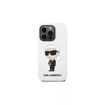   Karl Lagerfeld ikonik szilikon - iPhone 14 Pro Max tok - fehér