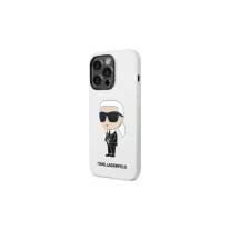   Karl Lagerfeld ikonik szilikon - iPhone 14 Pro Max tok - fehér