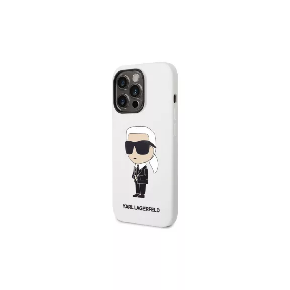 Karl Lagerfeld ikonik szilikon - iPhone 14 Pro Max tok - fehér