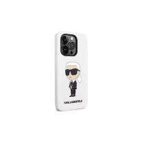   Karl Lagerfeld ikonik szilikon - iPhone 14 Pro Max tok - fehér