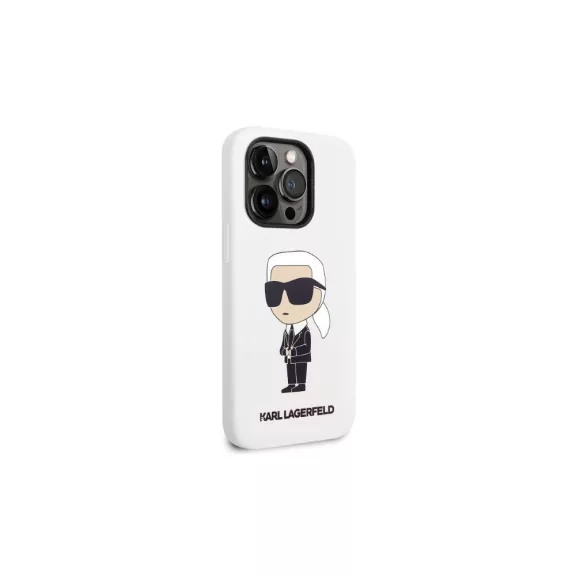 Karl Lagerfeld ikonik szilikon - iPhone 14 Pro Max tok - fehér