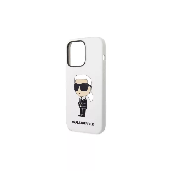 Karl Lagerfeld ikonik szilikon - iPhone 14 Pro Max tok - fehér