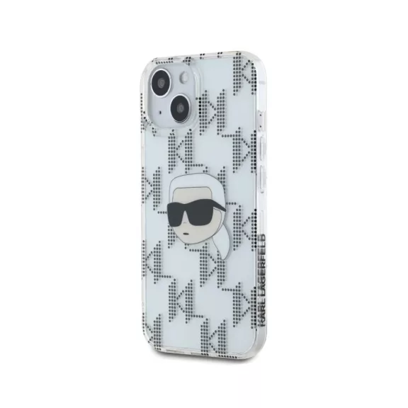 Karl Lagerfeld  electroplated Karl head - iPhone 15 tok - átlátszó 