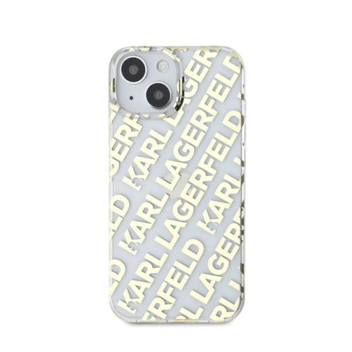 Karl Lagerfeld electroplated repeated - iPhone 15 tok - arany