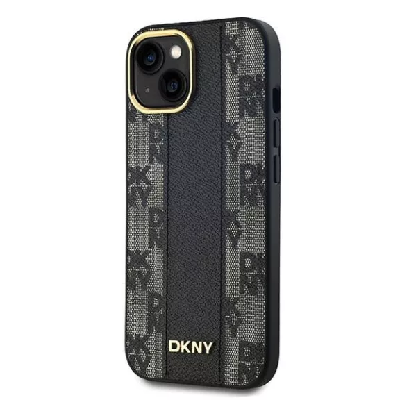DKNY checkered pattern Magsafe iPhone 15 tok - fekete