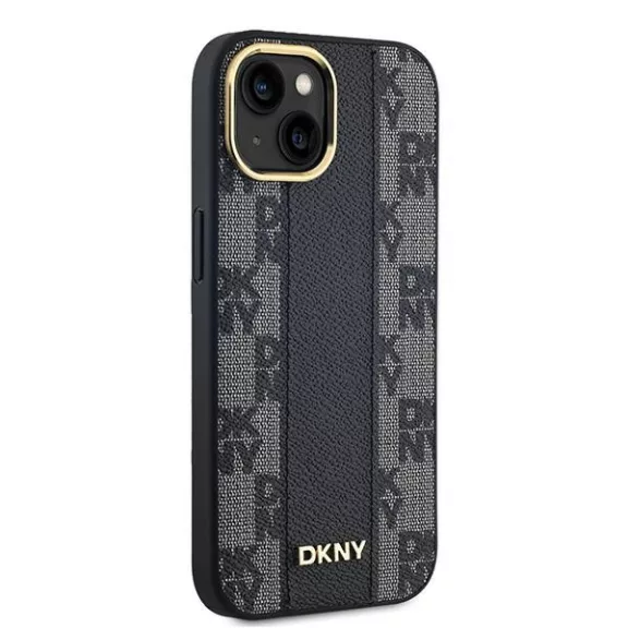 DKNY checkered pattern Magsafe iPhone 15 tok - fekete