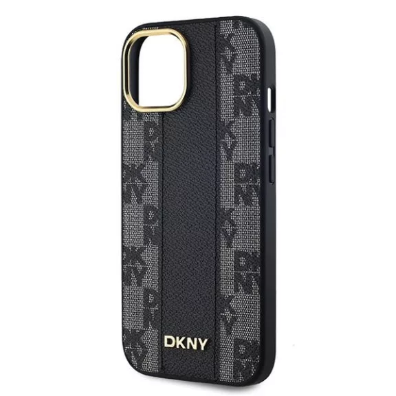 DKNY checkered pattern Magsafe iPhone 15 tok - fekete