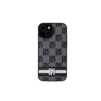 DKNY leather checkered mono pattern - iPhone 15 tok - fekete