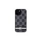 DKNY Leather Checkered Mono Pattern - iPhone 15 tok - Fekete