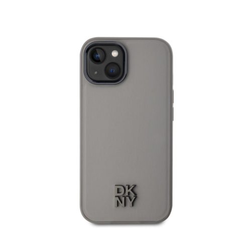 DKNY leather stack logo Magsafe - iPhone 15 tok - szürke